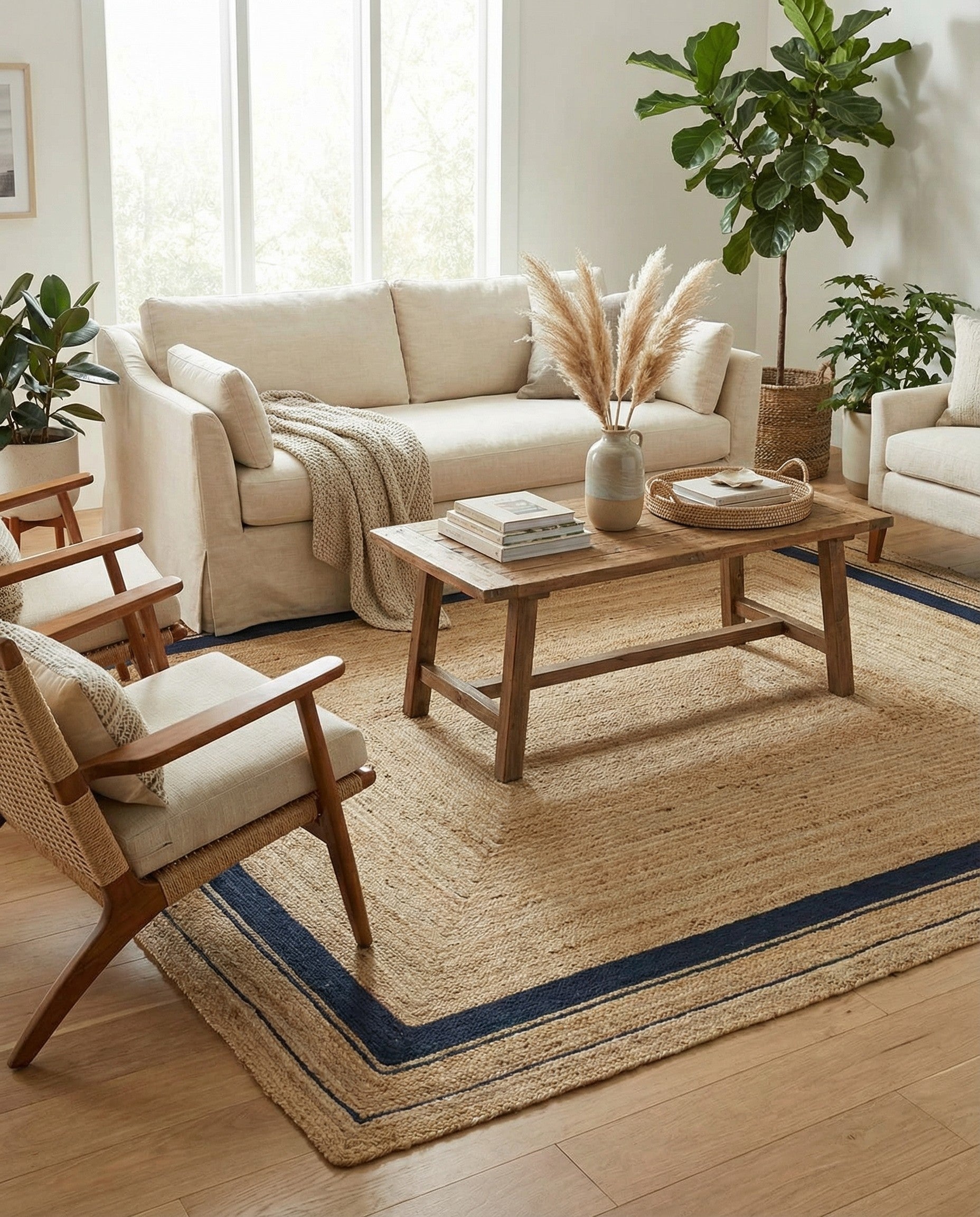  9' x 12' 2  Hand Braided Jute Rug