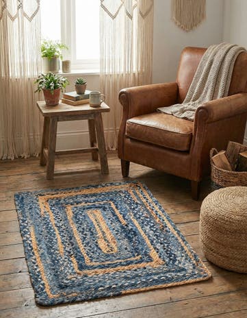 2' x 3' 1 Handmade Braided Chindi Rug