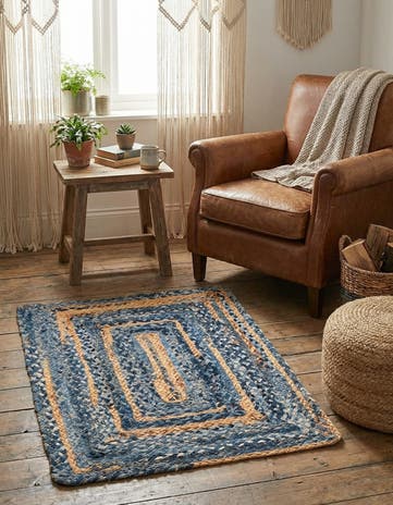 2' x 3' 1 Handmade Braided Chindi Rug