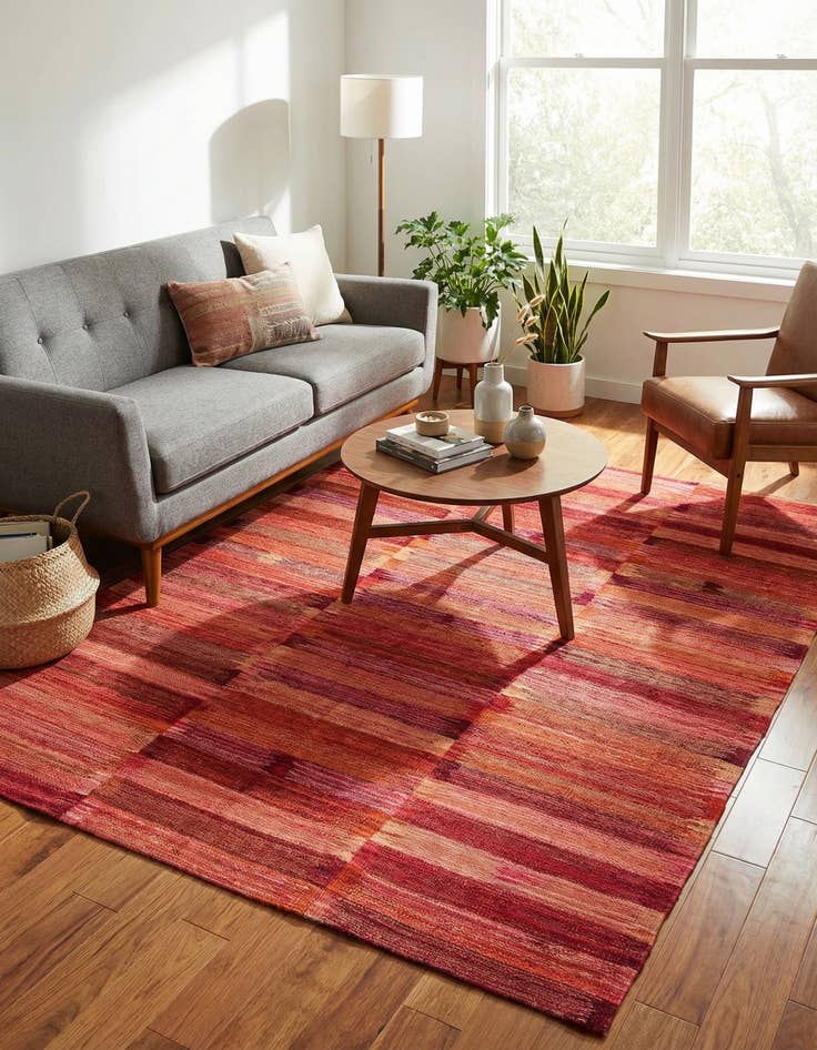 Detail image of 5' 3 x 6' 4  Hand Woven Kilim Modern Wool Rug