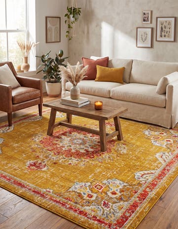 Gold Carrington Square Rug