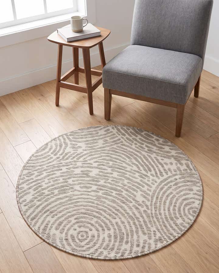 3' x 3' Easy-Clean Modern Indoor / Outdoor Round Rug