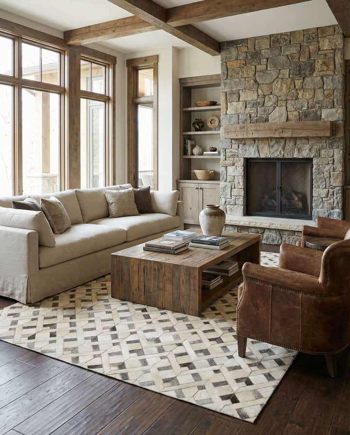 5' 3 x 8' 4 Cowhide - Patchwork Rug