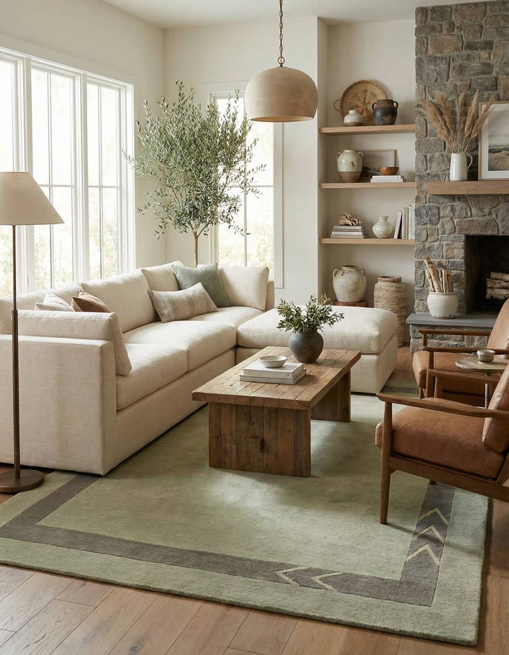 Detail image of 4' 8 x 6' 7  Hand Knotted Nepal Wool Rug