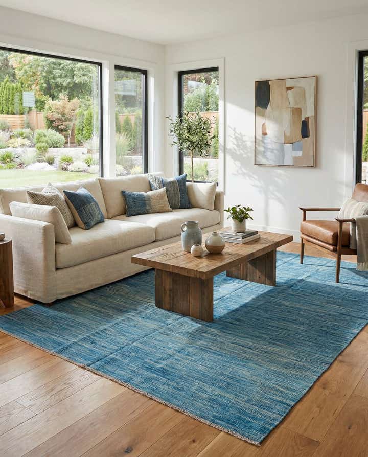 5' 7 x 7' 9 Hand Woven Kilim Modern Wool Rug