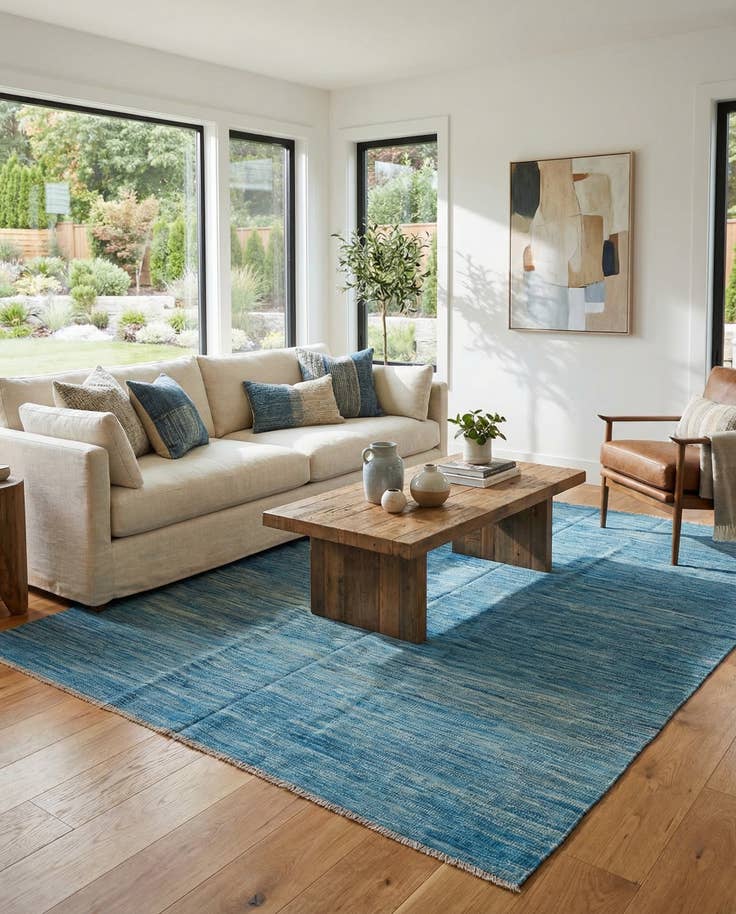 Detail image of 5' 7 x 7' 9 Hand Woven Kilim Modern Wool Rug