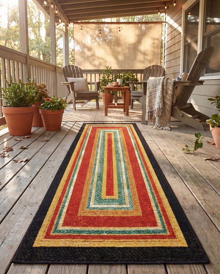 Detail image of 2' x 6' Easy-Clean Modern Indoor / Outdoor Runner Rug
