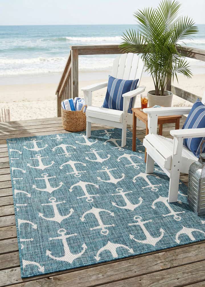 4' x 6' Easy-Clean Coastal Indoor / Outdoor Rug
