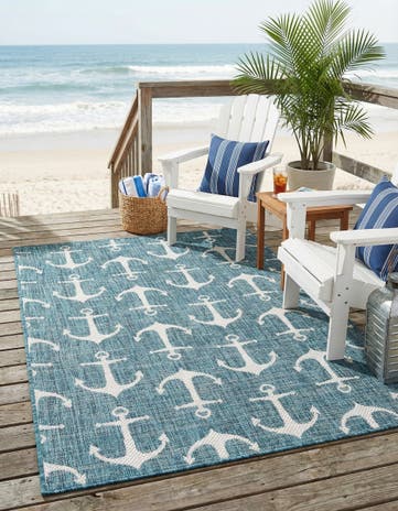 4' x 6' Easy-Clean Coastal Indoor / Outdoor Rug