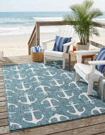 4' x 6' Easy-Clean Coastal Indoor / Outdoor Rug