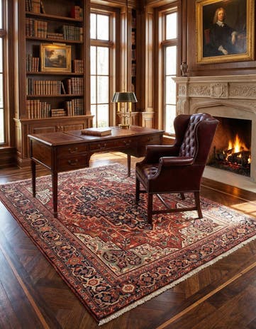 4' 3 x 6' 5 Hand Knotted Farahan Persian Rug