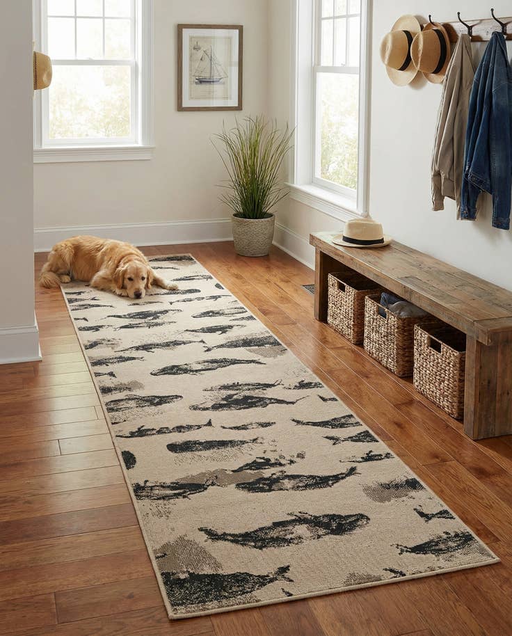 Detail image of 2' 7 x 10' Easy-Clean Coastal Indoor / Outdoor Runner Rug