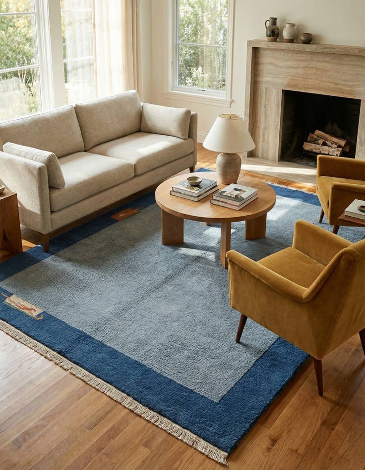 Detail image of  5' 7 x 7' 9  Hand Knotted Tibet Wool Rug