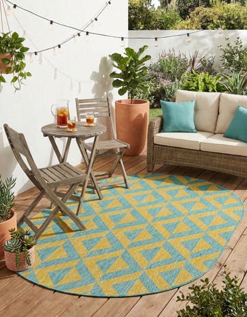 5' 3 x 8' Easy-Clean Jill Zarin Napa Indoor / Outdoor Oval Rug