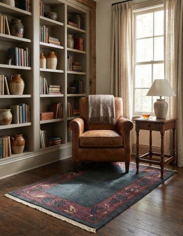 2' 7 x 4' 9 Hand Knotted Nepal Wool Rug