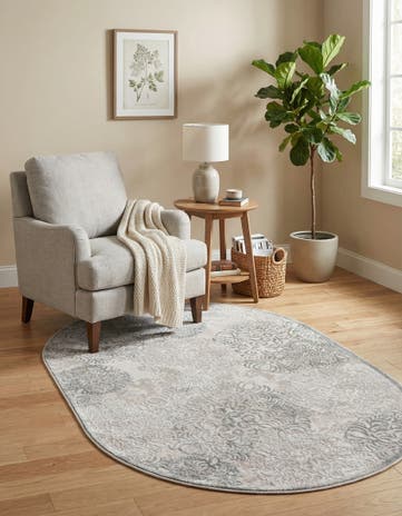 Gray Derbyshire Oval Rug
