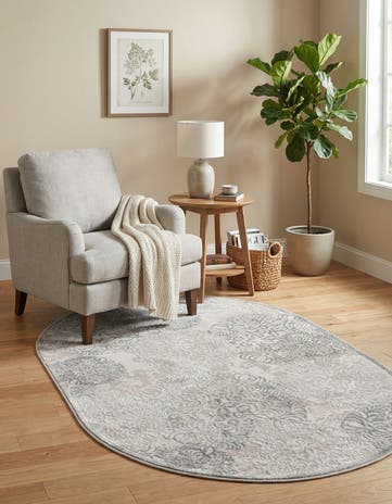 Gray Derbyshire Oval Rug