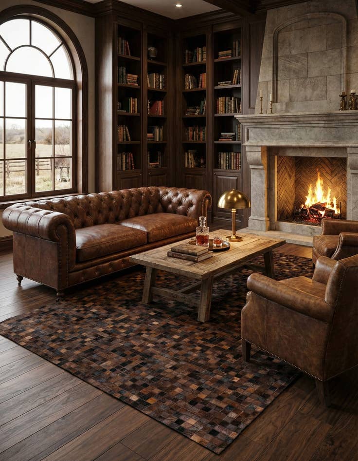 Detail image of 5' 11 x 8' 11 Cowhide Stocks Rug