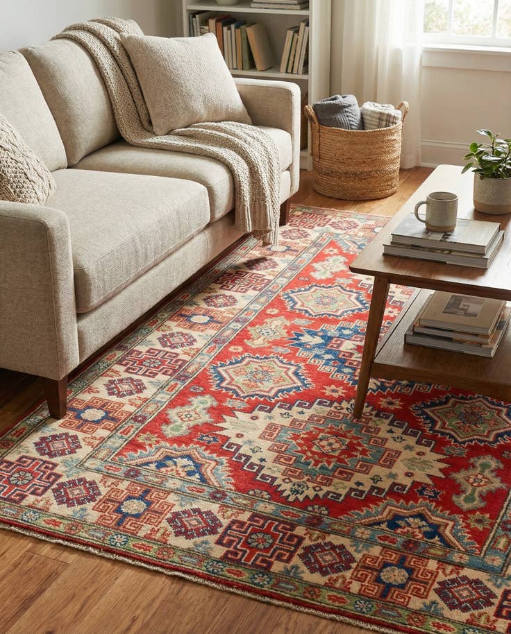Detail image of 120cm x 180cm Hand Knotted Kazak Rug