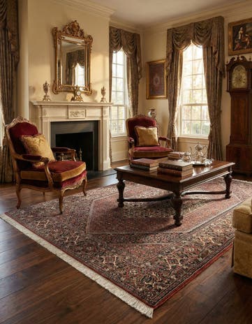 4' 11 x 8' Hand Knotted Bidjar Persian Wool Rug
