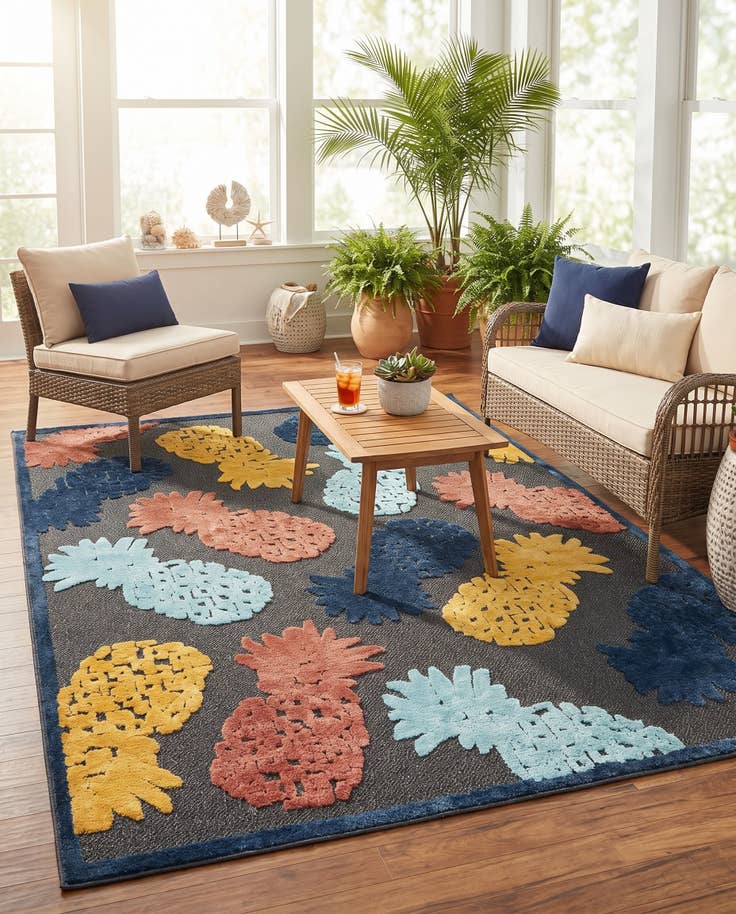 Detail image of 7' x 10' Easy-Clean Belize Indoor / Outdoor Rug