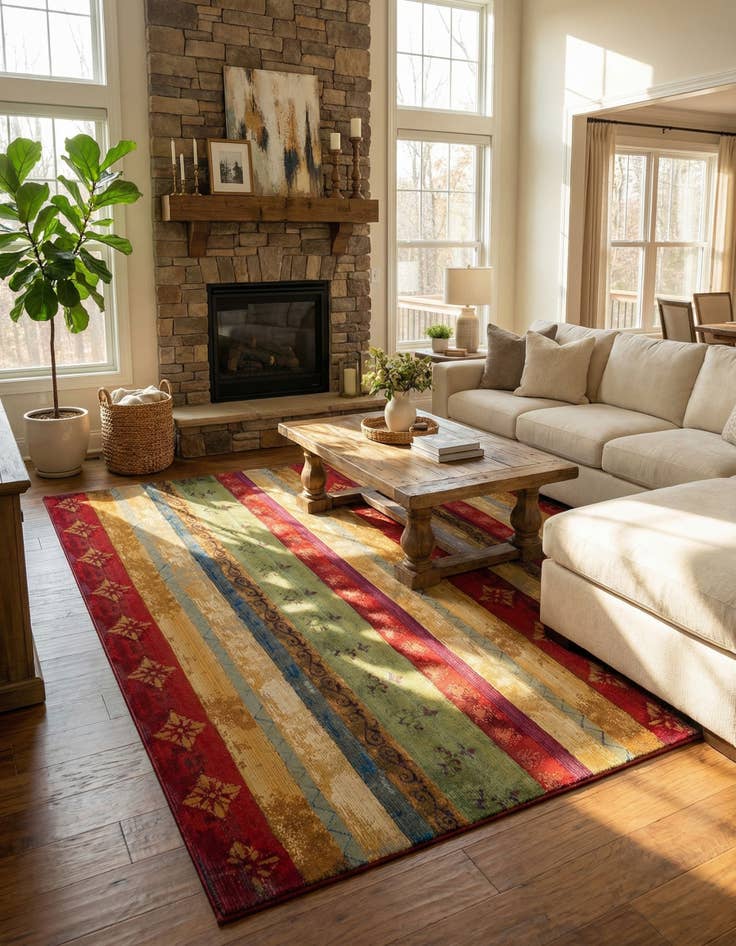 Detail image of  12' x 12'  Washable Modern Indoor / Outdoor Square Rug