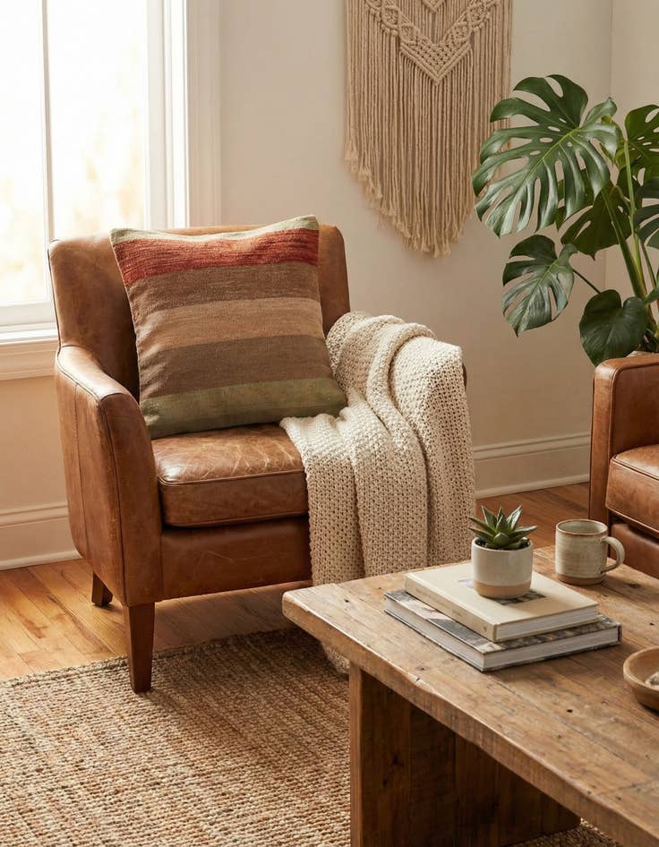 Detail image of 1' 5 x 1' 6 Hand Woven Pillow Wool Square Rug