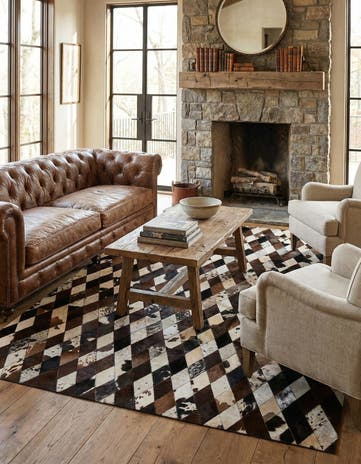 5' 10 x 8' 1 Cowhide - Patchwork Rug