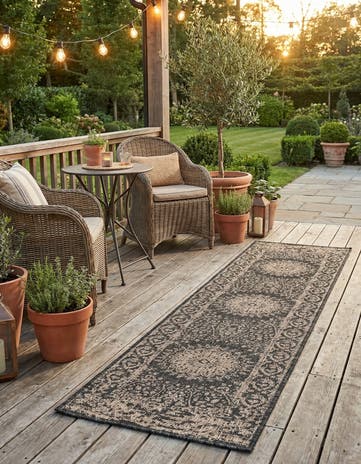 2' x 8' Easy-Clean Traditional Indoor / Outdoor Runner Rug