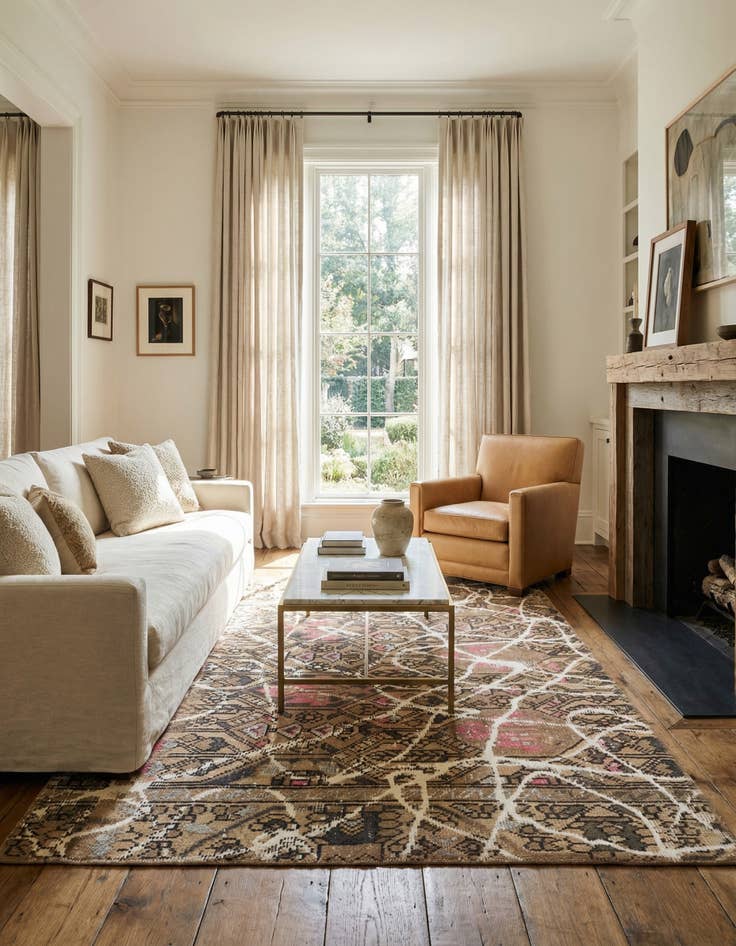 Detail image of 4' 2 x 6'  Hand Knotted Ultra Vintage Persian Wool Rug