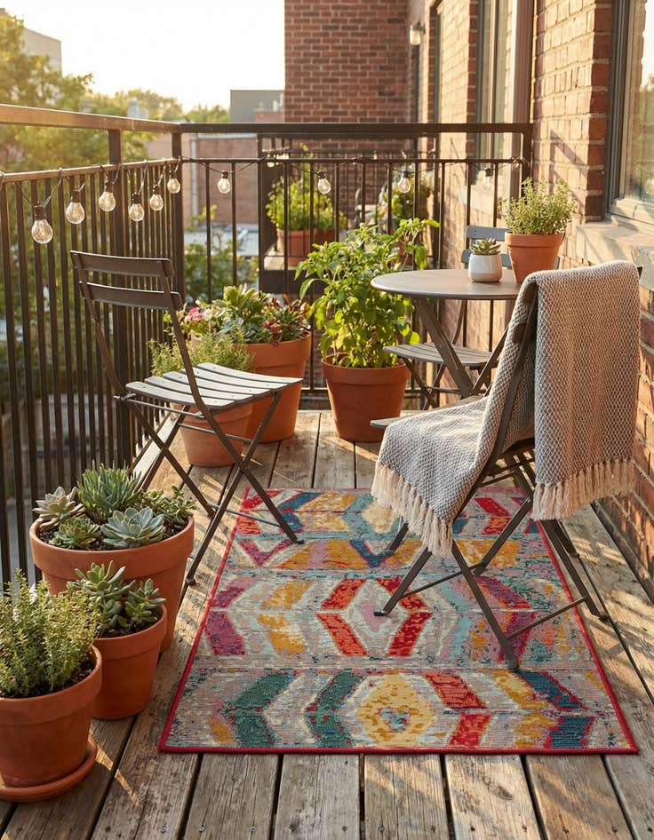 Detail image of 2' x 3'  Washable Modern Indoor / Outdoor Rug