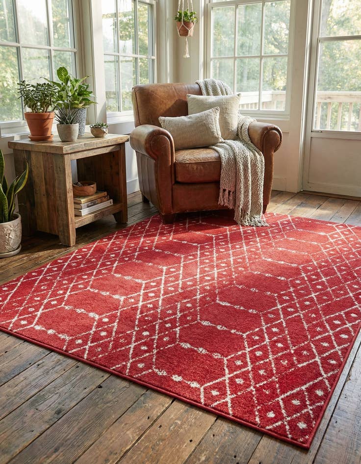 Detail image of 5' 3 x 5' 3 Paxon Trellis Square Rug