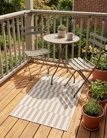 2' x 3' Easy-Clean Striped Indoor / Outdoor Rug