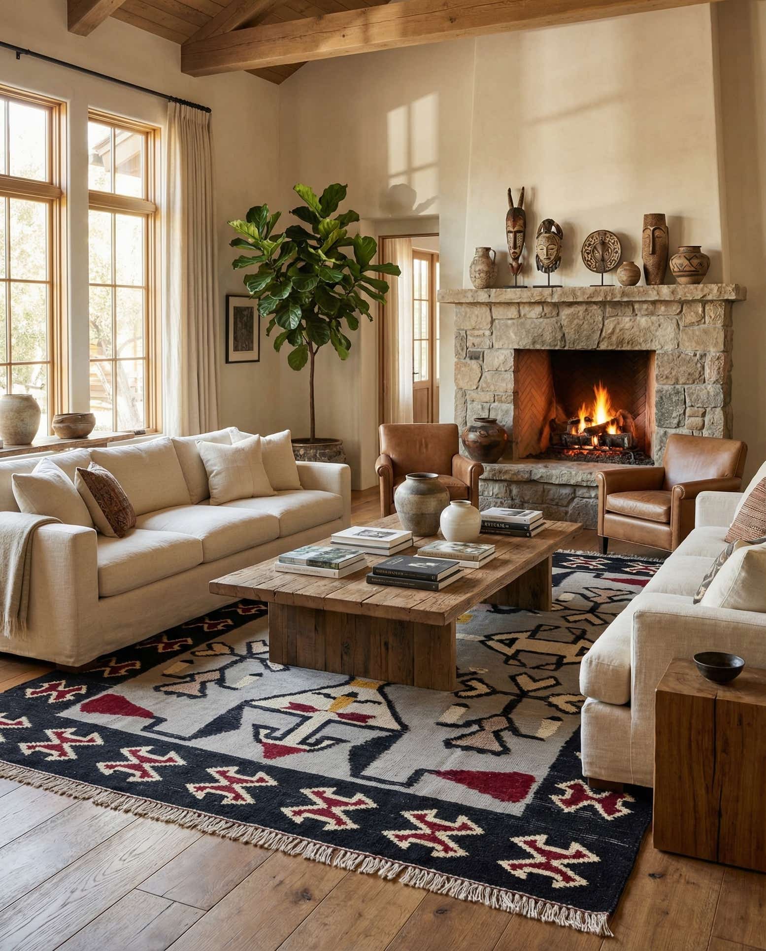 7' 11 x 10' 7 Hand Knotted Oushak Wool Rug