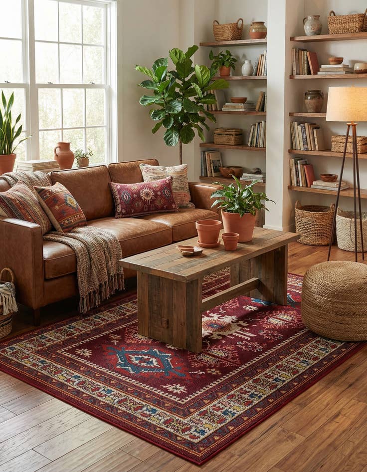 Detail image of 5' 3 x 8'  Washable Baja Indoor / Outdoor Rug