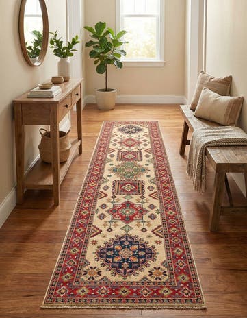 2' 8 x 10' Hand Knotted Kazak Runner Rug