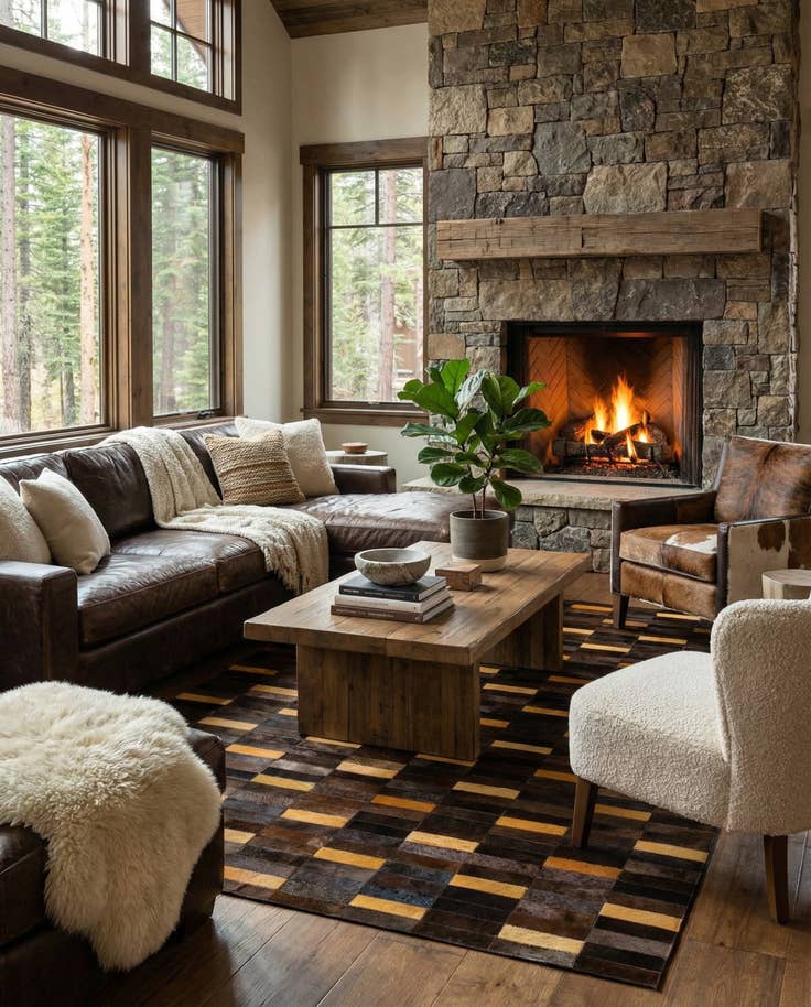 Detail image of 5' x 7' 11 Cowhide - Patchwork Rug