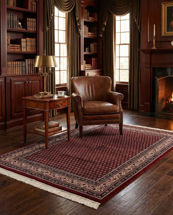 Detail image of 3' 11 x 5' 10 Hand Knotted Mir Wool Rug