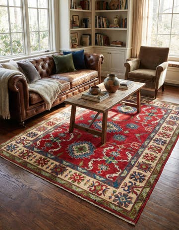 5' x 7' Hand Knotted Kazak Rug