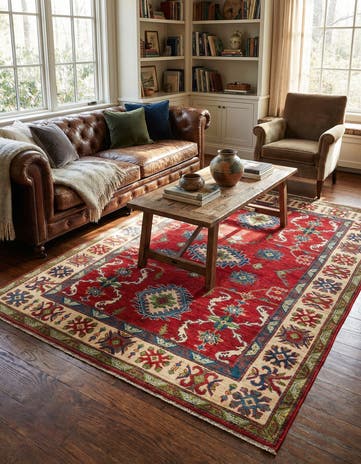 5' x 7' Hand Knotted Kazak Rug