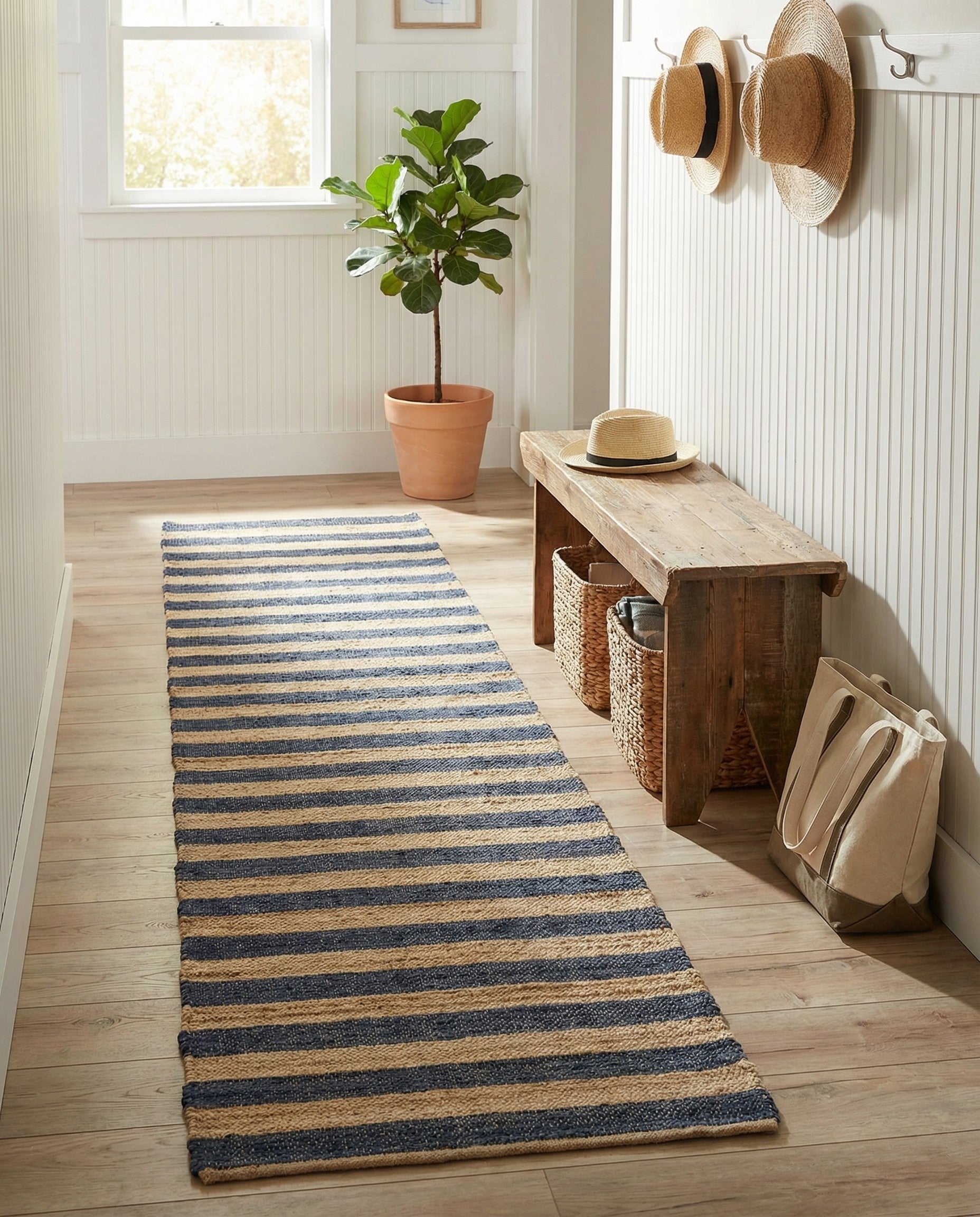  2' 7 x 12'  Hand Braided Jute Runner Rug