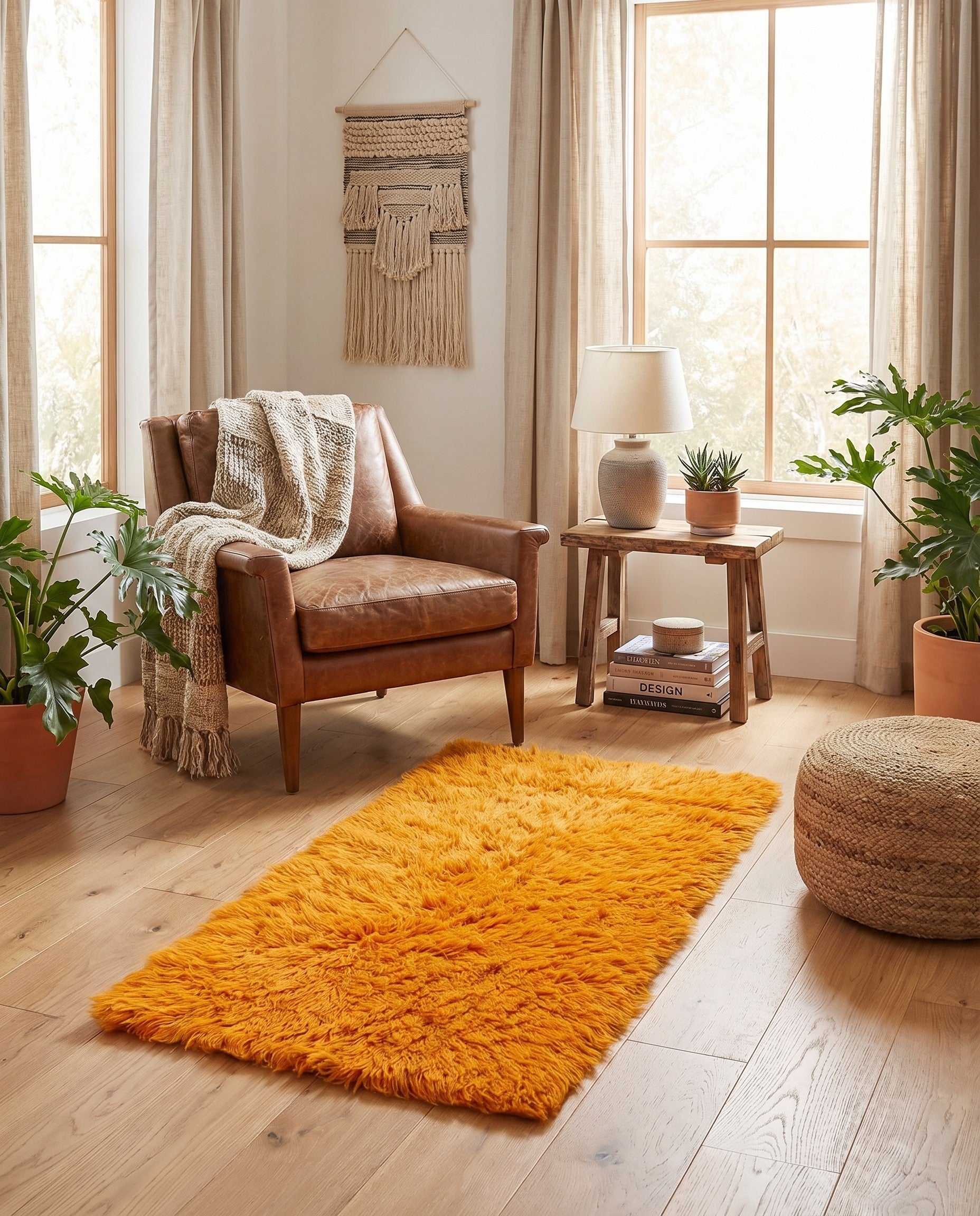 2' 9 x 5' 5 Hand Knotted Moroccan Wool Rug