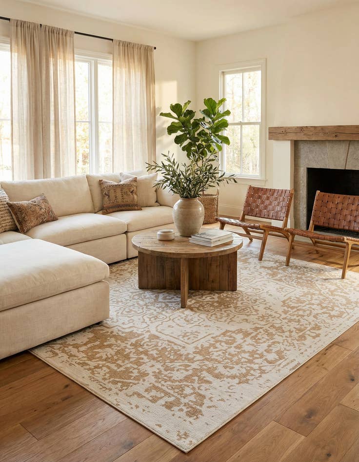 Detail image of 13' x 13'  Washable Jill Zarin Dubai Indoor / Outdoor Square Rug