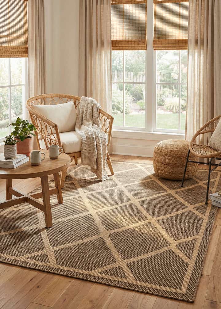 8' x 11' 4 Easy-Clean Trellis Indoor / Outdoor Rug