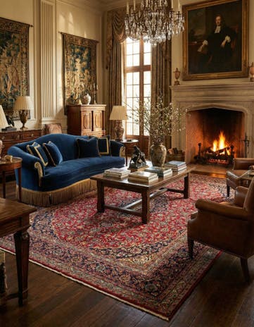 9' 6 x 12' 9 Hand Knotted Mashad Persian Wool Rug