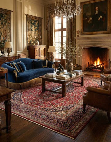9' 6 x 12' 9 Hand Knotted Mashad Persian Wool Rug