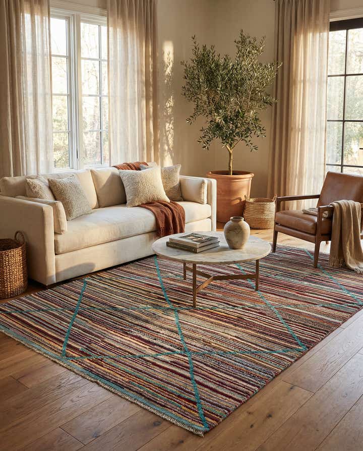 6' x 9' 2 Hand Knotted Moroccan Wool Rug