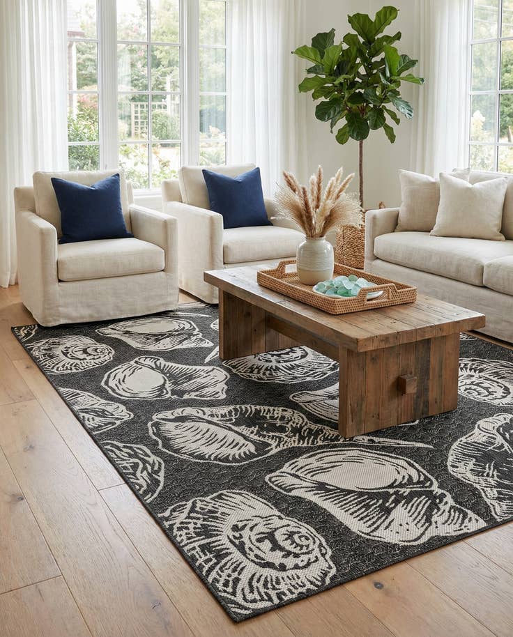 Detail image of 7' 10 x 10' Easy-Clean Coastal Indoor / Outdoor Rug