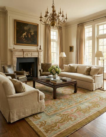 12' 9 x 14' 4 Hand Knotted Oushak Wool Rug