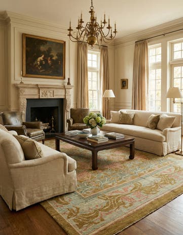 12' 9 x 14' 4 Hand Knotted Oushak Wool Rug